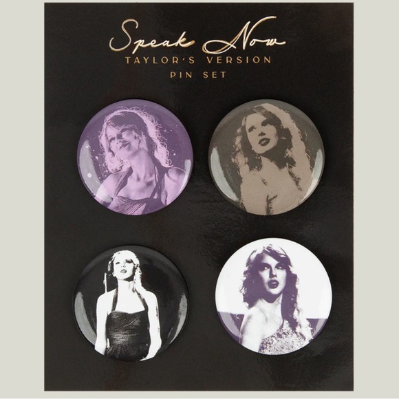 Taylor Swift Merch Pin Set Brand New Great Gift Includes 4 Pins Speak Now
